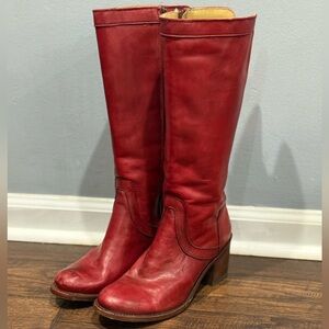 Corral Boots Red Leather Heeled Boots